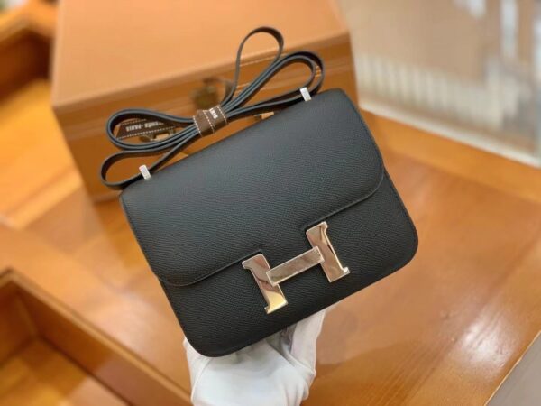 1:1 Replica Hermes Constance 23 Epsom Black For Women, Women's Handbags, Shoulder Bag 9in/23cm