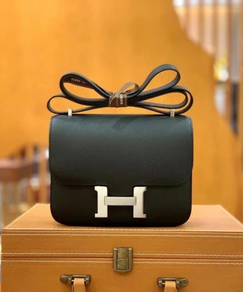 1:1 Replica Hermes Constance 23 Epsom Black For Women, Women's Handbags, Shoulder Bag 9in/23cm