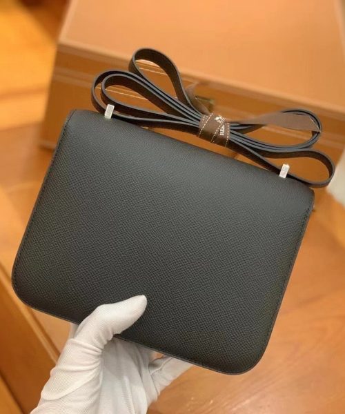 1:1 Replica Hermes Constance 23 Epsom Black For Women, Women's Handbags, Shoulder Bag 9in/23cm