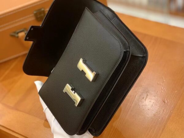 1:1 Replica Hermes Constance 23 Epsom Black For Women, Women's Handbags, Shoulder Bag 9in/23cm