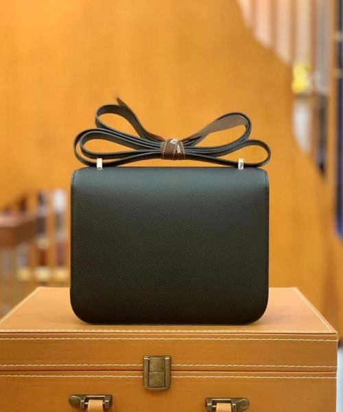 1:1 Replica Hermes Constance 23 Epsom Black For Women, Women's Handbags, Shoulder Bag 9in/23cm