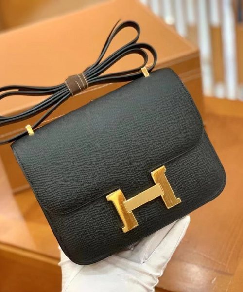 1:1 Replica Hermes Constance 23 Epsom Black For Women, Women's Handbags, Shoulder Bags 9in/23cm