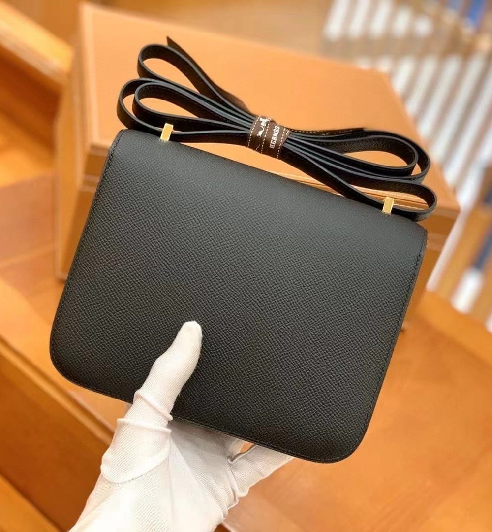 1:1 Replica Hermes Constance 23 Epsom Black For Women, Women's Handbags, Shoulder Bags 9in/23cm