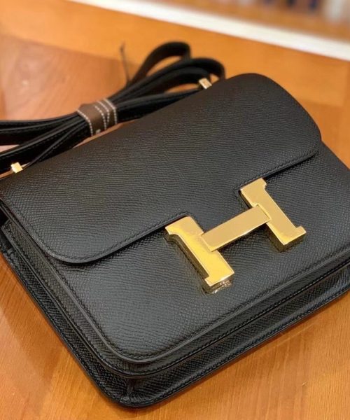 1:1 Replica Hermes Constance 23 Epsom Black For Women, Women's Handbags, Shoulder Bags 9in/23cm
