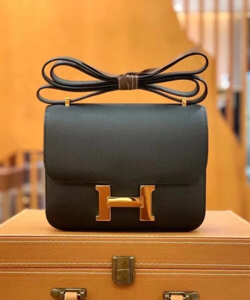 1:1 Replica Hermes Constance 23 Epsom Black For Women, Women's Handbags, Shoulder Bags 9in/23cm