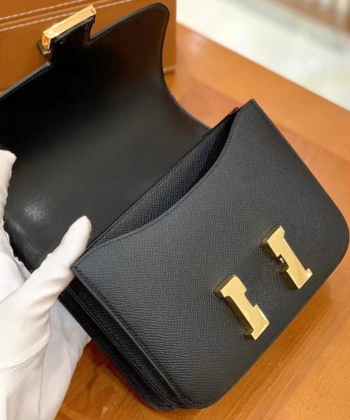 1:1 Replica Hermes Constance 23 Epsom Black For Women, Women's Handbags, Shoulder Bags 9in/23cm