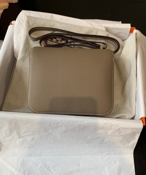 1:1 Replica Hermes Constance 23 Epsom Grey Galet For Women, Women’s Handbags, Shoulder Bags 9in/23cm