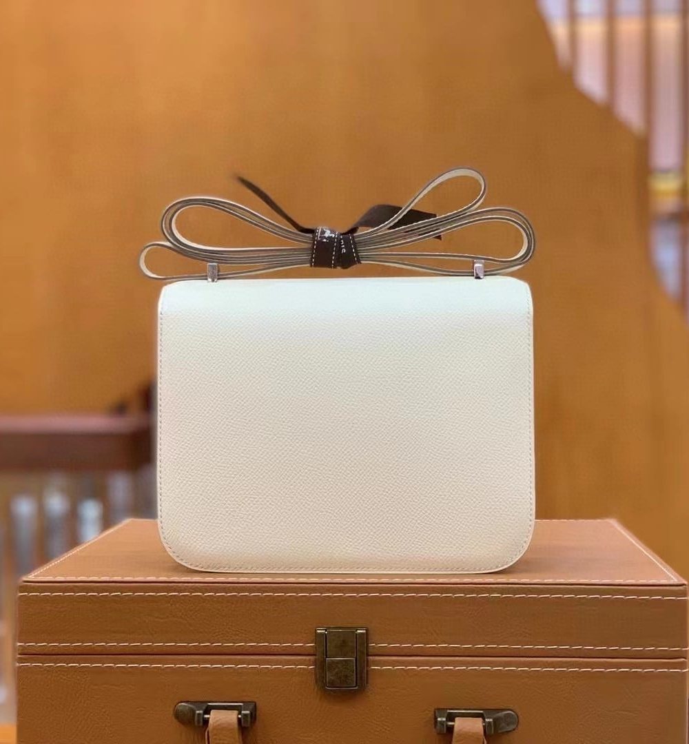 1:1 Replica Hermes Constance 23 Epsom White For Women, Women's Handbags, Shoulder Bag 9in/23cm