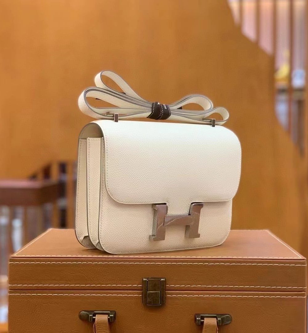 1:1 Replica Hermes Constance 23 Epsom White For Women, Women's Handbags, Shoulder Bag 9in/23cm