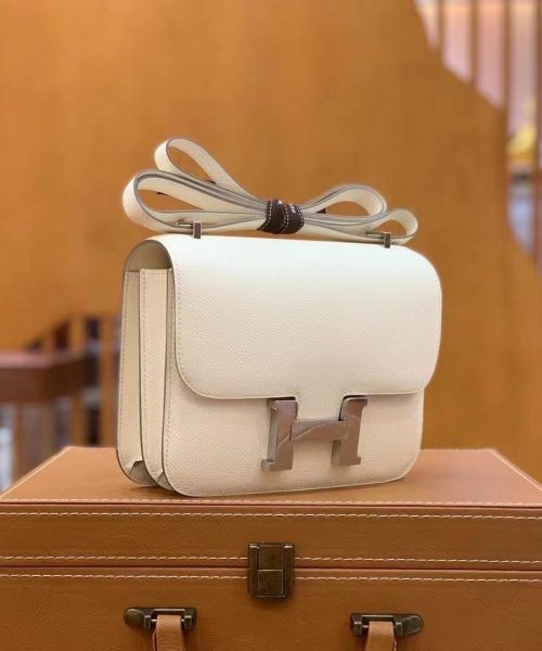 1:1 Replica Hermes Constance 23 Epsom White For Women, Women's Handbags, Shoulder Bag 9in/23cm