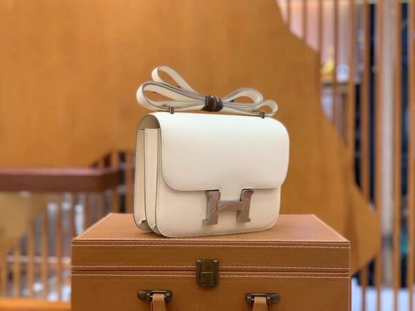 1:1 Replica Hermes Constance 23 Epsom White For Women, Women's Handbags, Shoulder Bag 9in/23cm