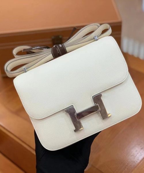 1:1 Replica Hermes Constance 23 Epsom White For Women, Women's Handbags, Shoulder Bag 9in/23cm