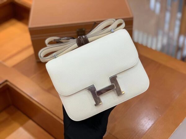1:1 Replica Hermes Constance 23 Epsom White For Women, Women's Handbags, Shoulder Bag 9in/23cm