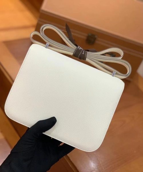 1:1 Replica Hermes Constance 23 Epsom White For Women, Women's Handbags, Shoulder Bag 9in/23cm