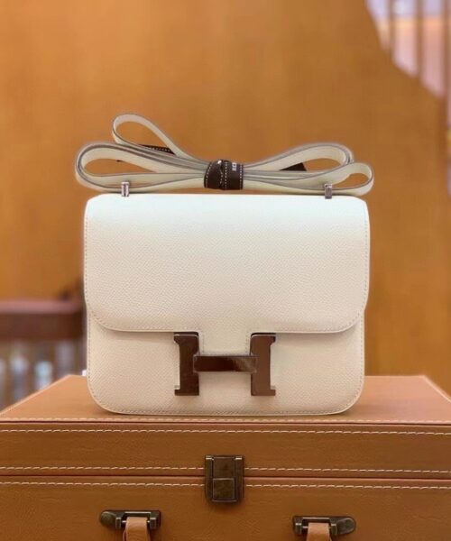 1:1 Replica Hermes Constance 23 Epsom White For Women, Women's Handbags, Shoulder Bag 9in/23cm