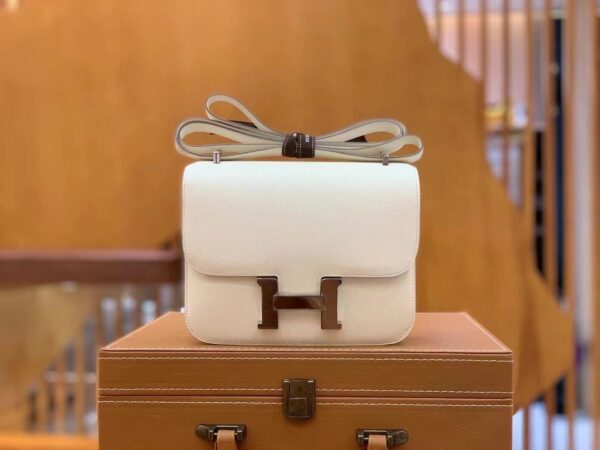 1:1 Replica Hermes Constance 23 Epsom White For Women, Women's Handbags, Shoulder Bag 9in/23cm