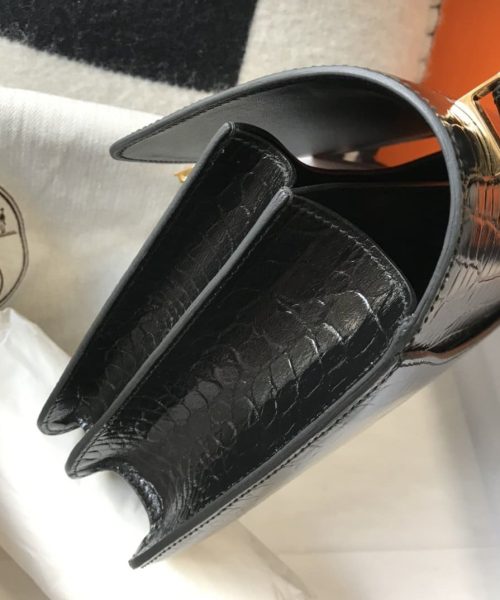 1:1 Replica Hermes Constance 23 Pattern Crocodile Black For Women, Women's Handbags, Shoulder Bag 9in/23cm