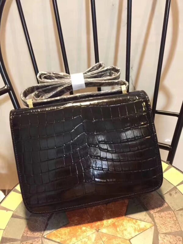 1:1 Replica Hermes Constance 24 Pattern Crocodile Black For Women, Women's Handbags, Shoulder Bag 9.4in/24cm