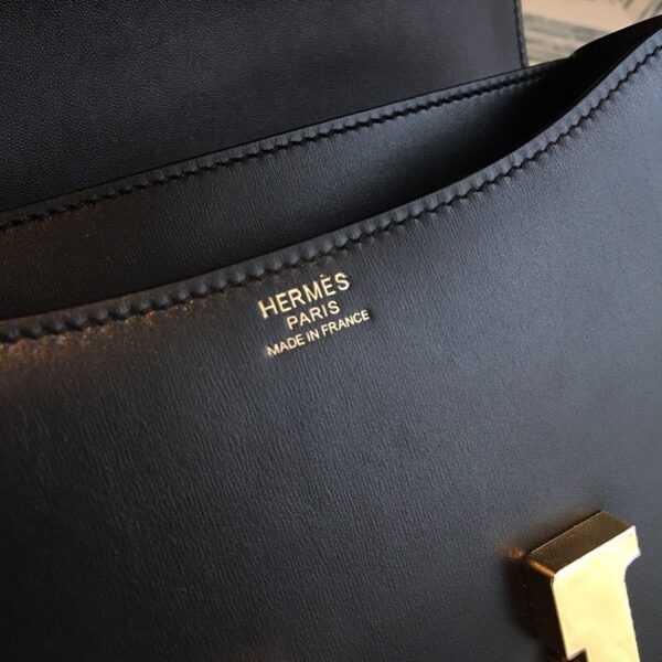 1:1 Replica Hermes Constance 24 Swift Black For Women Gold Toned Hardware, Women's Handbags, Shoulder Bags 9.5in/24cm