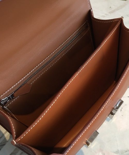 1:1 Replica Hermes Constance 24 Swift Brown For Women Silver Toned Hardware, Women's Handbags, Shoulder Bags 9.5in/24cm