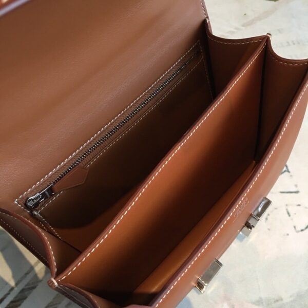 1:1 Replica Hermes Constance 24 Swift Brown For Women Silver Toned Hardware, Women's Handbags, Shoulder Bags 9.5in/24cm