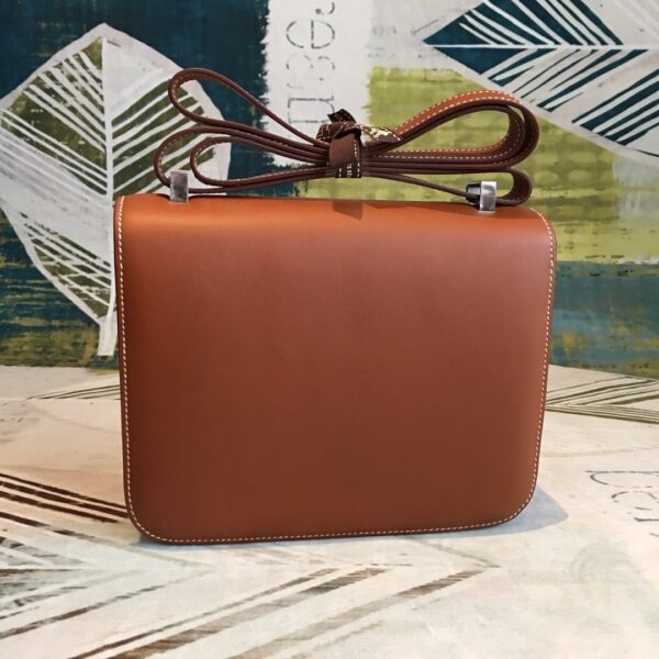 1:1 Replica Hermes Constance 24 Swift Brown For Women Silver Toned Hardware, Women's Handbags, Shoulder Bags 9.5in/24cm