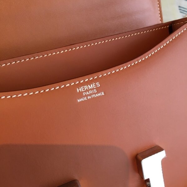 1:1 Replica Hermes Constance 24 Swift Brown For Women Silver Toned Hardware, Women's Handbags, Shoulder Bags 9.5in/24cm