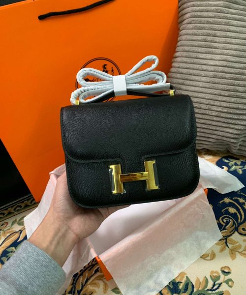 1:1 Replica Hermes Constance Black/Brown/Khaki Green/White For Women 19cm / 7.4in