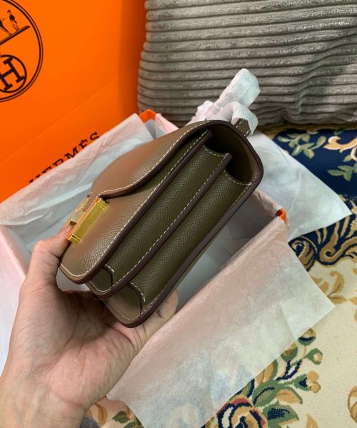 1:1 Replica Hermes Constance Black/Brown/Khaki Green/White For Women 19cm / 7.4in