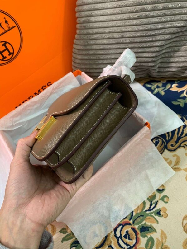 1:1 Replica Hermes Constance Black/Brown/Khaki Green/White For Women 19cm / 7.4in