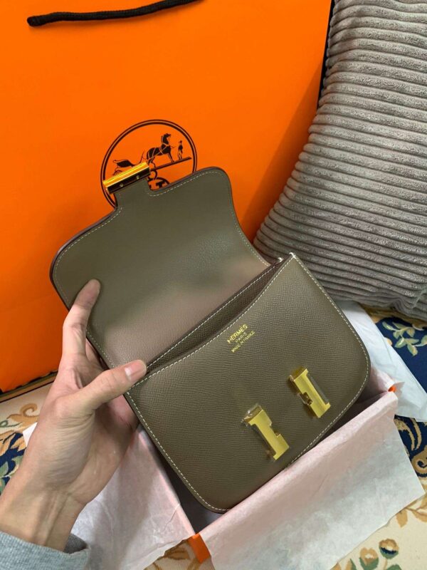 1:1 Replica Hermes Constance Black/Brown/Khaki Green/White For Women 19cm / 7.4in