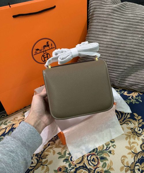 1:1 Replica Hermes Constance Black/Brown/Khaki Green/White For Women 19cm / 7.4in