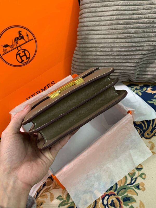 1:1 Replica Hermes Constance Black/Brown/Khaki Green/White For Women 19cm / 7.4in