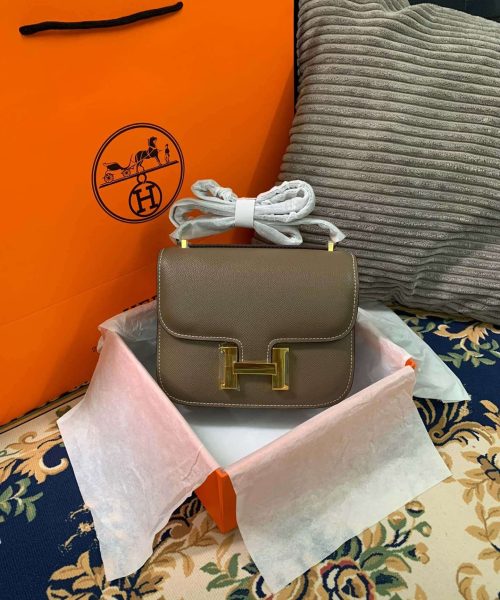 1:1 Replica Hermes Constance Black/Brown/Khaki Green/White For Women 19cm / 7.4in