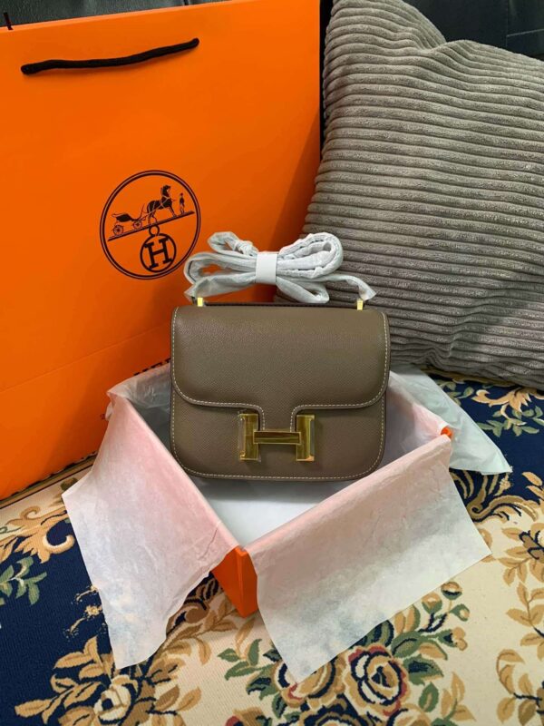 1:1 Replica Hermes Constance Black/Brown/Khaki Green/White For Women 19cm / 7.4in