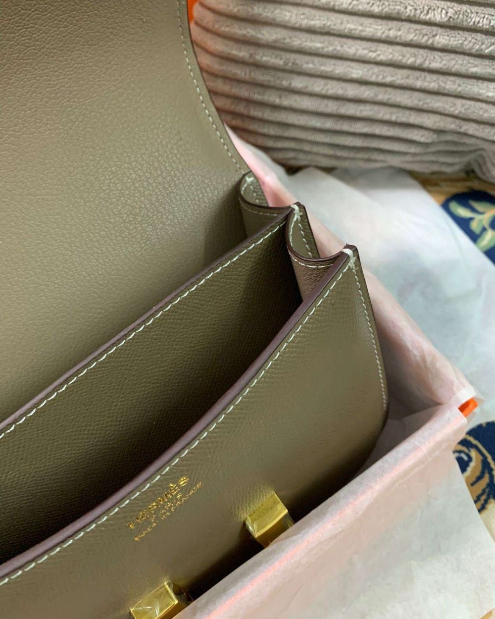 1:1 Replica Hermes Constance Black/Brown/Khaki Green/White For Women 19cm / 7.4in