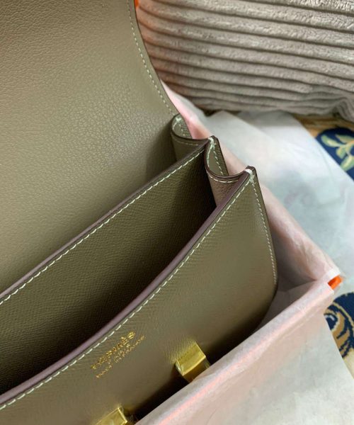 1:1 Replica Hermes Constance Black/Brown/Khaki Green/White For Women 19cm / 7.4in