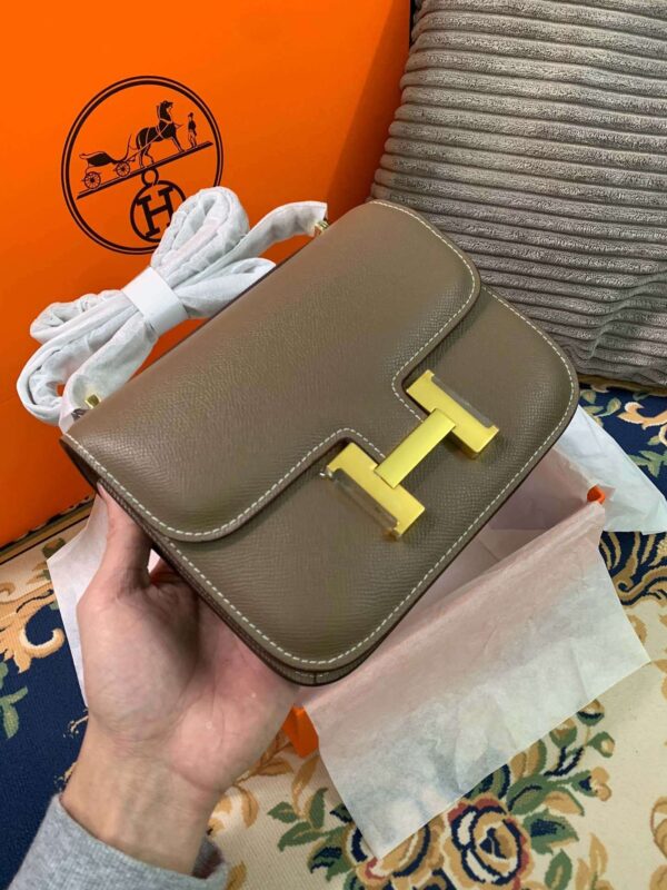 1:1 Replica Hermes Constance Black/Brown/Khaki Green/White For Women 19cm / 7.4in