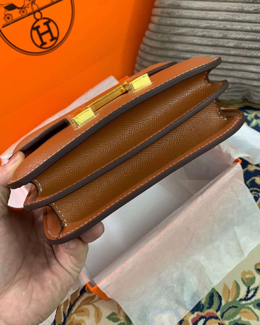 1:1 Replica Hermes Constance Black/Brown/Khaki Green/White For Women 19cm / 7.4in