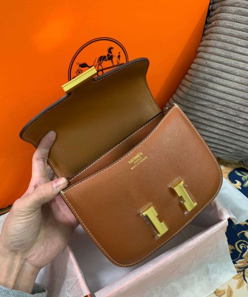 1:1 Replica Hermes Constance Black/Brown/Khaki Green/White For Women 19cm / 7.4in