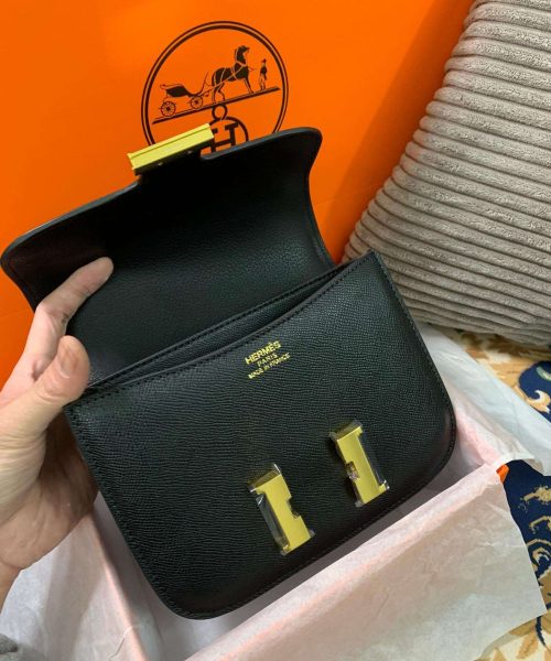 1:1 Replica Hermes Constance Black/Brown/Khaki Green/White For Women 19cm / 7.4in