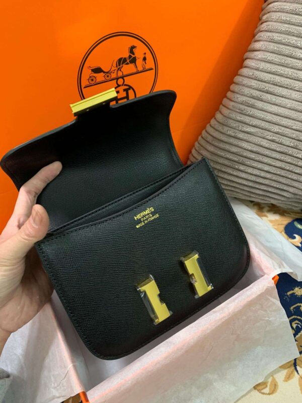 1:1 Replica Hermes Constance Black/Brown/Khaki Green/White For Women 19cm / 7.4in