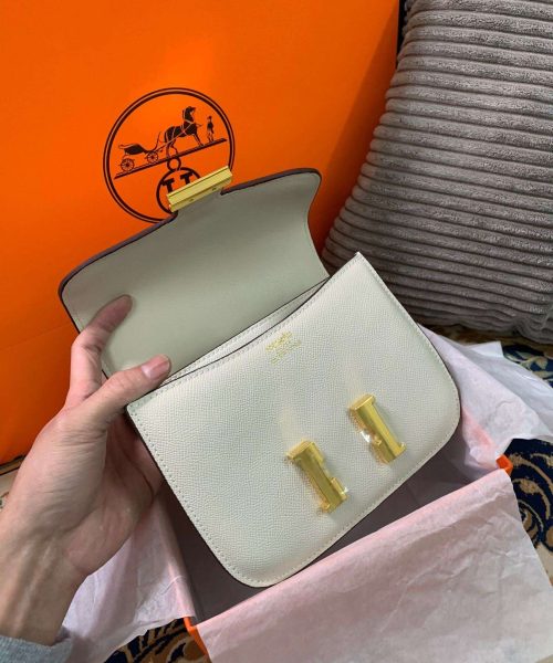 1:1 Replica Hermes Constance Black/Brown/Khaki Green/White For Women 19cm / 7.4in