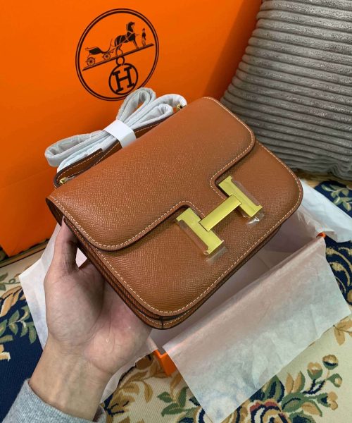 1:1 Replica Hermes Constance Black/Brown/Khaki Green/White For Women 19cm / 7.4in