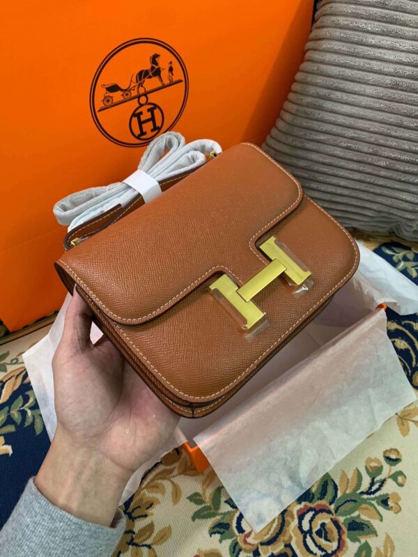 1:1 Replica Hermes Constance Black/Brown/Khaki Green/White For Women 19cm / 7.4in