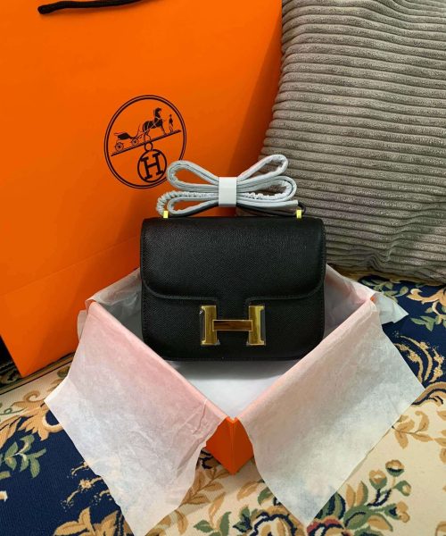 1:1 Replica Hermes Constance Black/Brown/Khaki Green/White For Women 19cm / 7.4in