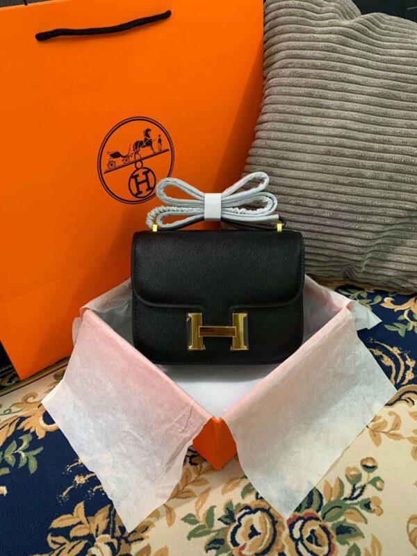 1:1 Replica Hermes Constance Black/Brown/Khaki Green/White For Women 19cm / 7.4in