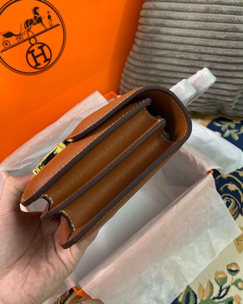 1:1 Replica Hermes Constance Black/Brown/Khaki Green/White For Women 19cm / 7.4in