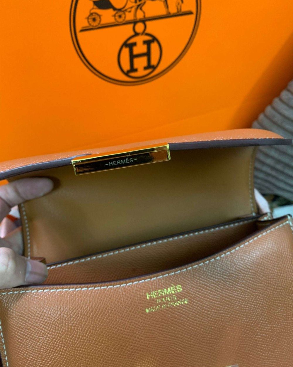 1:1 Replica Hermes Constance Black/Brown/Khaki Green/White For Women 19cm / 7.4in