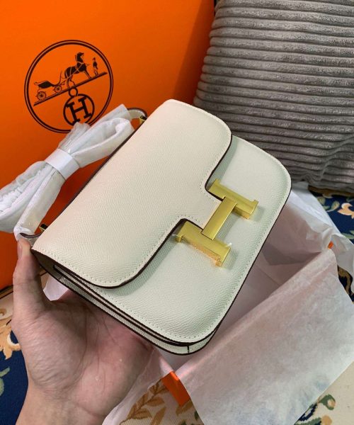 1:1 Replica Hermes Constance Black/Brown/Khaki Green/White For Women 19cm / 7.4in